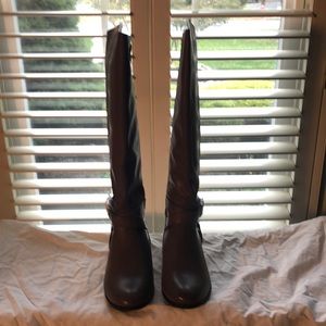 Mia Taupe Tall Boot Half inch heel